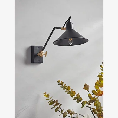 Cox and Cox Black & Brass Wall Light