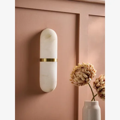 Cox and Cox Alabaster Capsule Wall Light