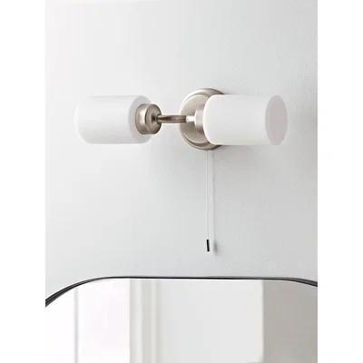 Cox and Cox NEW Frosted Glass Twin Bathroom Light
