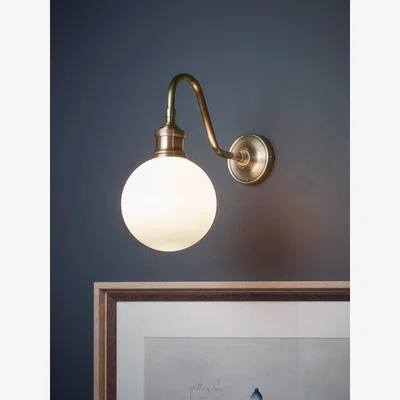 Cox and Cox Frosted Globe Wall Light