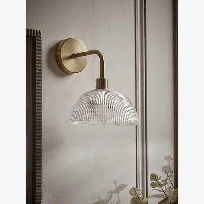 Cox and Cox Ribbed Glass Dome - Wall Light