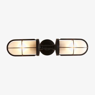 The Conran Shop Weatherproof Ship's Double Wall Light Weathered Brass & Frosted Glass