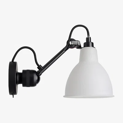 The Conran Shop No. 304 Wall Light Black Arm Frosted Glass Shade With Switch