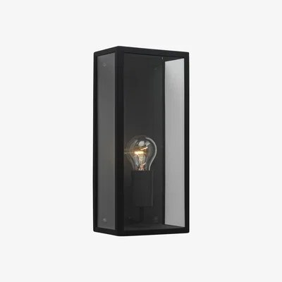 The Conran Shop Messina Exterior Wall Light Black & Clear Glass