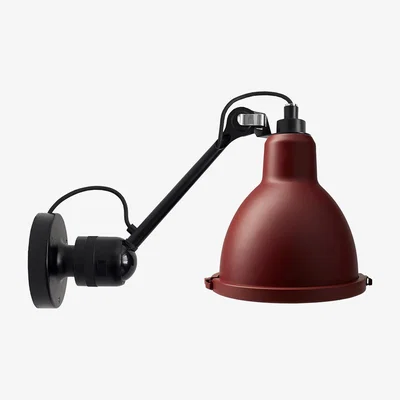The Conran Shop No. 304 XL Outdoor Seaside Wall Light Black Arm Red Shade