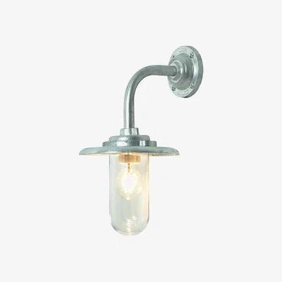The Conran Shop Exterior Bracket Wall Light Round Iron & Clear Glass 60W