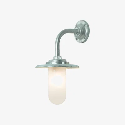 The Conran Shop Exterior Bracket Wall Light Round Iron & Frosted Glass 60W