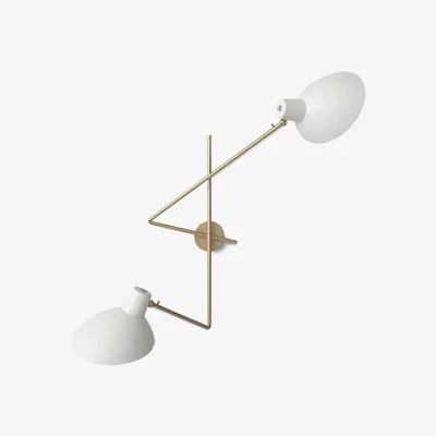 The Conran Shop VV Cinquanta Twin Wall Light in White & Brass