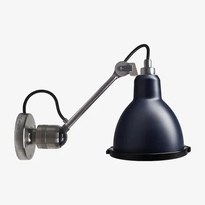 The Conran Shop No. 304 XL Outdoor Seaside Wall Light Bare Stainless Steel Arm Blue Shade