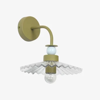 Cult Furniture houseof Ribbed Glass Wall Lamp, Green