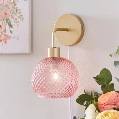Dunelm Elodie Plug In Wall Light Pink