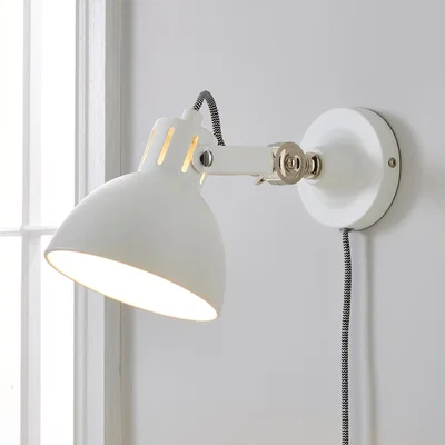 Dunelm Poppy Easy Fit Wall Light Plug In White White