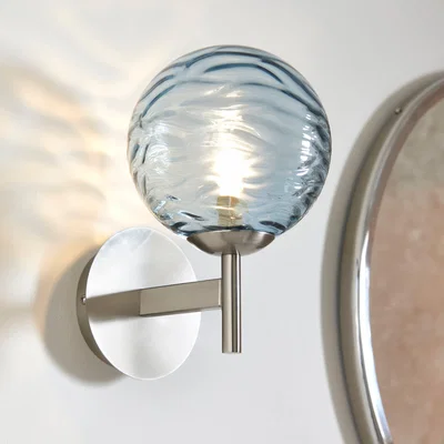 Dunelm Aqua Bathroom Wall Light Aqua (Blue)