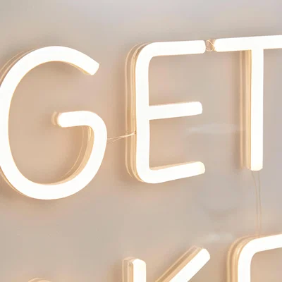Dunelm 'Get Naked' Neon Sign Clear