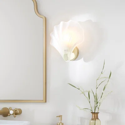 Dunelm Shell Coastal Bathroom Wall Light Gold