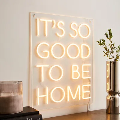 Dunelm Good To Be Home Neon Sign Clear