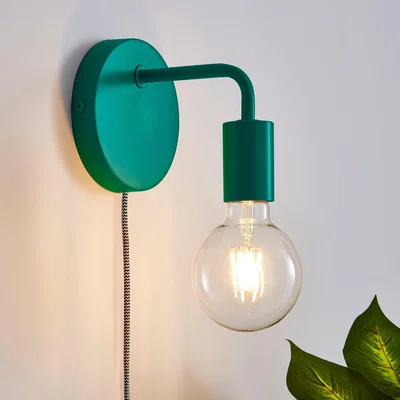Dunelm Elements Koppla Plug-In Wall Light Peacock
