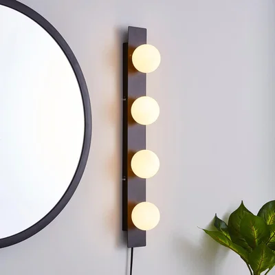 Dunelm Coco Hollywood Mirror Light Black & White Black and white