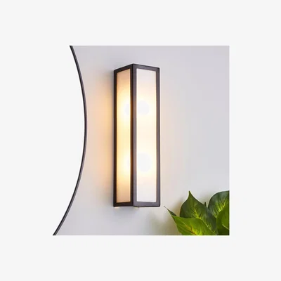 Dunelm Fletcher Boxed Bathroom Wall Light Black Black