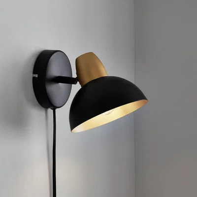 Dunelm Haus Easy Fit Plug In Wall Light Black