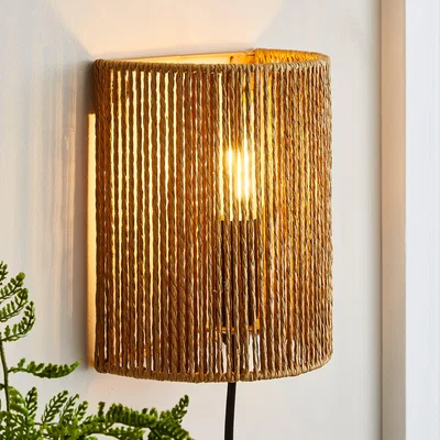 Dunelm Kabir String Plug In Wall Light Brown