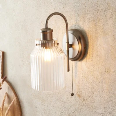 Dunelm Tobias Ribbed Bathroom Wall Light