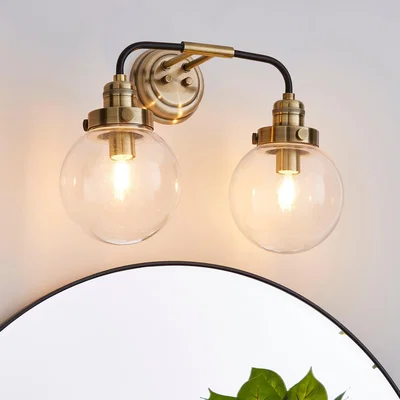 Dunelm Broden Bathroom 2 Light Wall Light Antique Brass Antique Brass