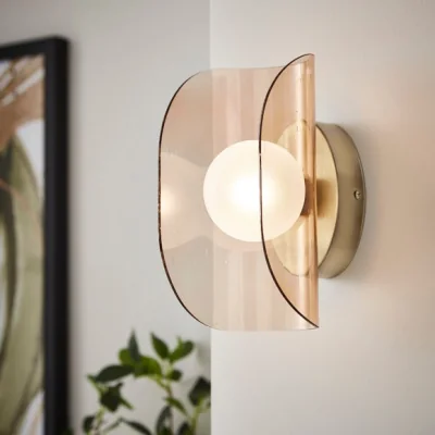 Dunelm Curved Glass Wall Light