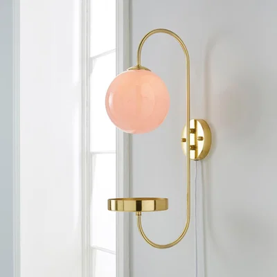 Dunelm Gigi Easy Fit Plug In Pink Wall Light Pink