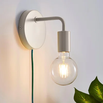 Dunelm Elements Koppla Plug-In Wall Light Teal (Blue)