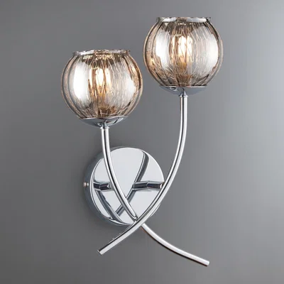 Dunelm Arta 2 Light Chrome Wall Light Chrome
