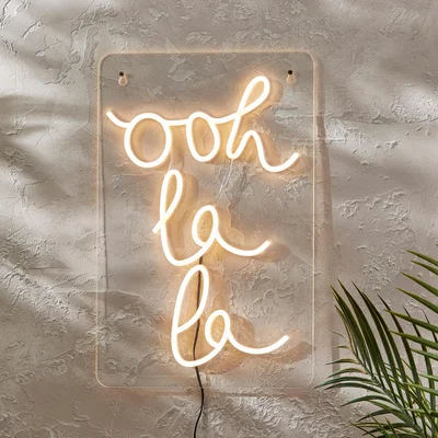 Dunelm Ooh La La Indoor Outdoor Neon Sign Clear