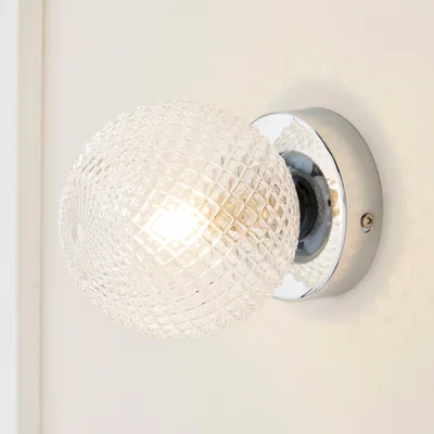 Dunelm Vaughn Globe Glass Wall Light Silver