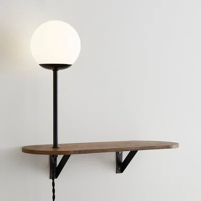 Dunelm Elements Visby Shelf Wall Light Walnut Walnut (Brown)
