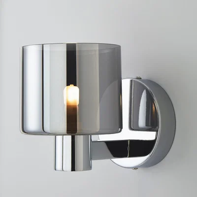 Dunelm Erin Smoked Wall Light Silver