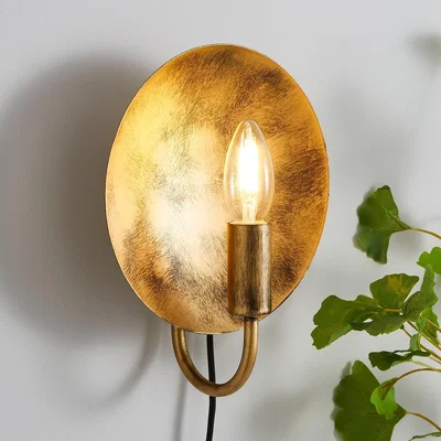 Dunelm Reflect Easy Fit Plug In Wall Light Gold