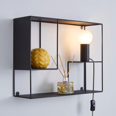 Dunelm Bradford Shelf Wall Light with Magnetic Bulb Holder Matt Black