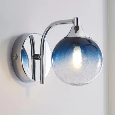 Dunelm Torbay Bathroom Wall Light Blue