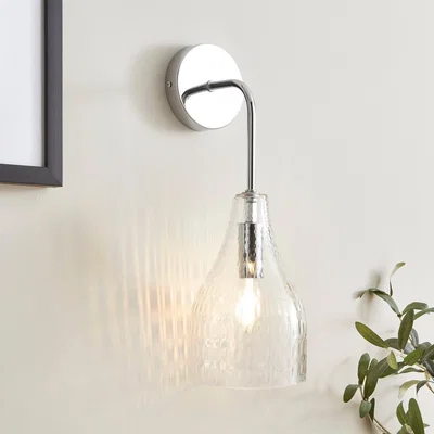 Dunelm Hannam Recycled Glass Bottle Wall Light Clear