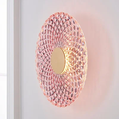 Dunelm Cora Glass Wall Light Pink
