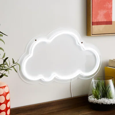 Dunelm Cloud Neon Wall Light Clear