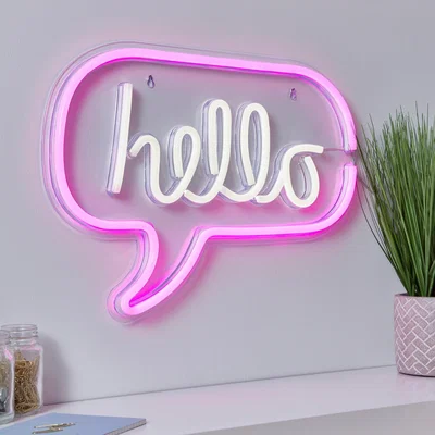 Dunelm Hello Neon Sign MultiColoured