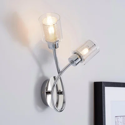 Dunelm Grace 2 Light Chrome Wall Light Chrome