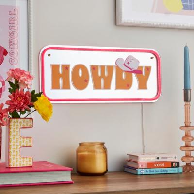 Dunelm Howdy Mirrored Neon Sign