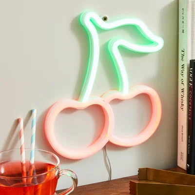 Dunelm Cherries Neon Sign Red