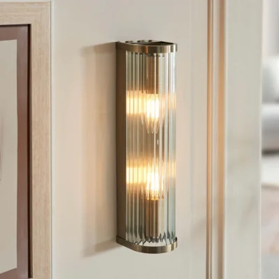 Dunelm Vogue Hadley 2 Light Ribbed Wall Light