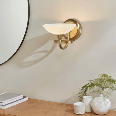 Dunelm Vogue Cagney Wall Light Brass Brown