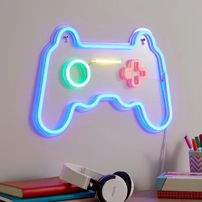 Dunelm Game Controller Neon Sign Clear