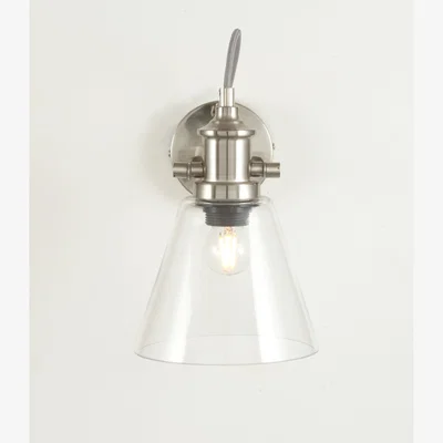 Dunelm Chaplin Glass Wall Light Silver