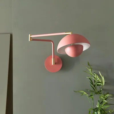 Dunelm Elements Levi Dimmable Wall Light Pink
